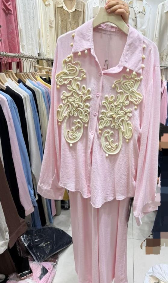 LUXURY SHELLS 3D EMBROIDERED COORD SET 1004