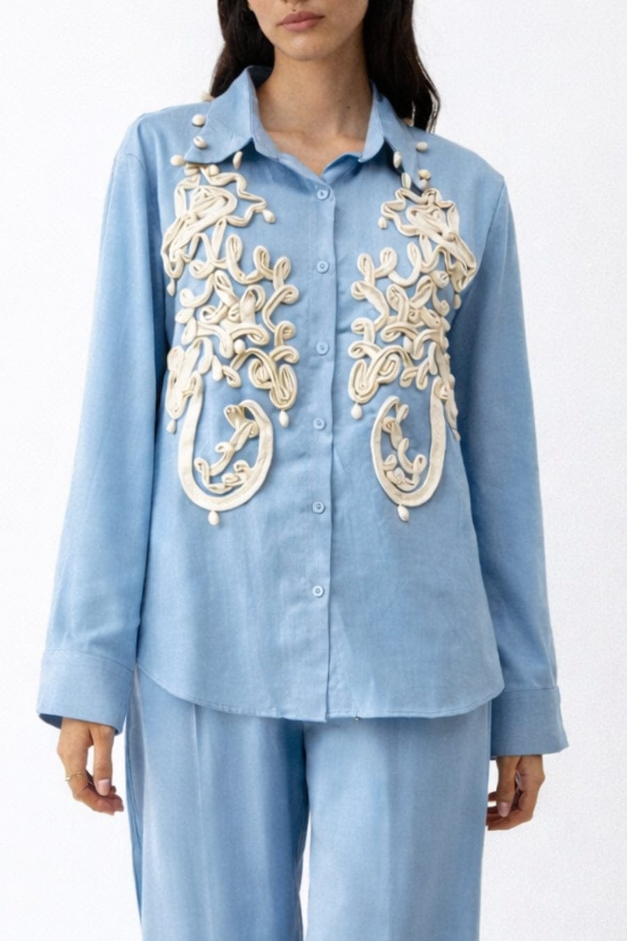 LUXURY SHELLS 3D EMBROIDERED COORD SET 1004