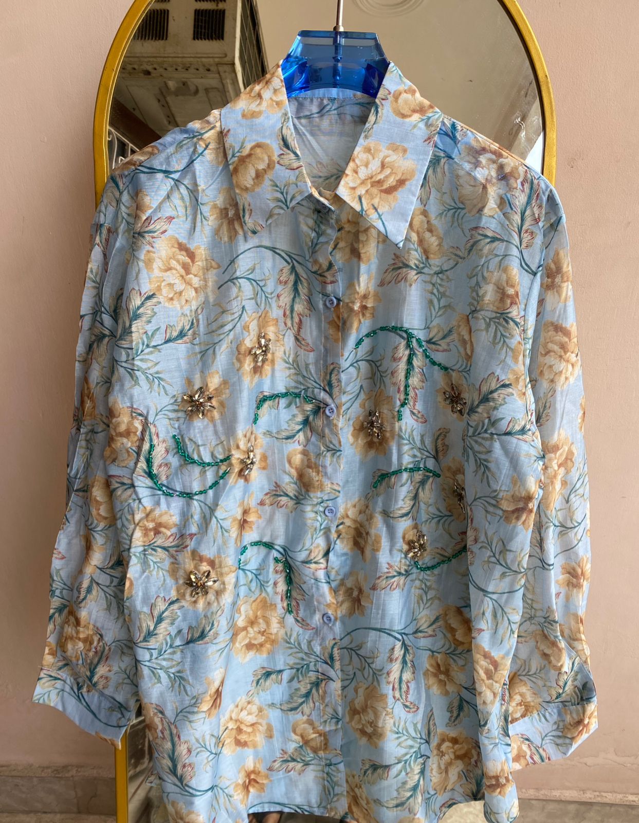 FLORAL EMBROIDERED SHIRT 1004