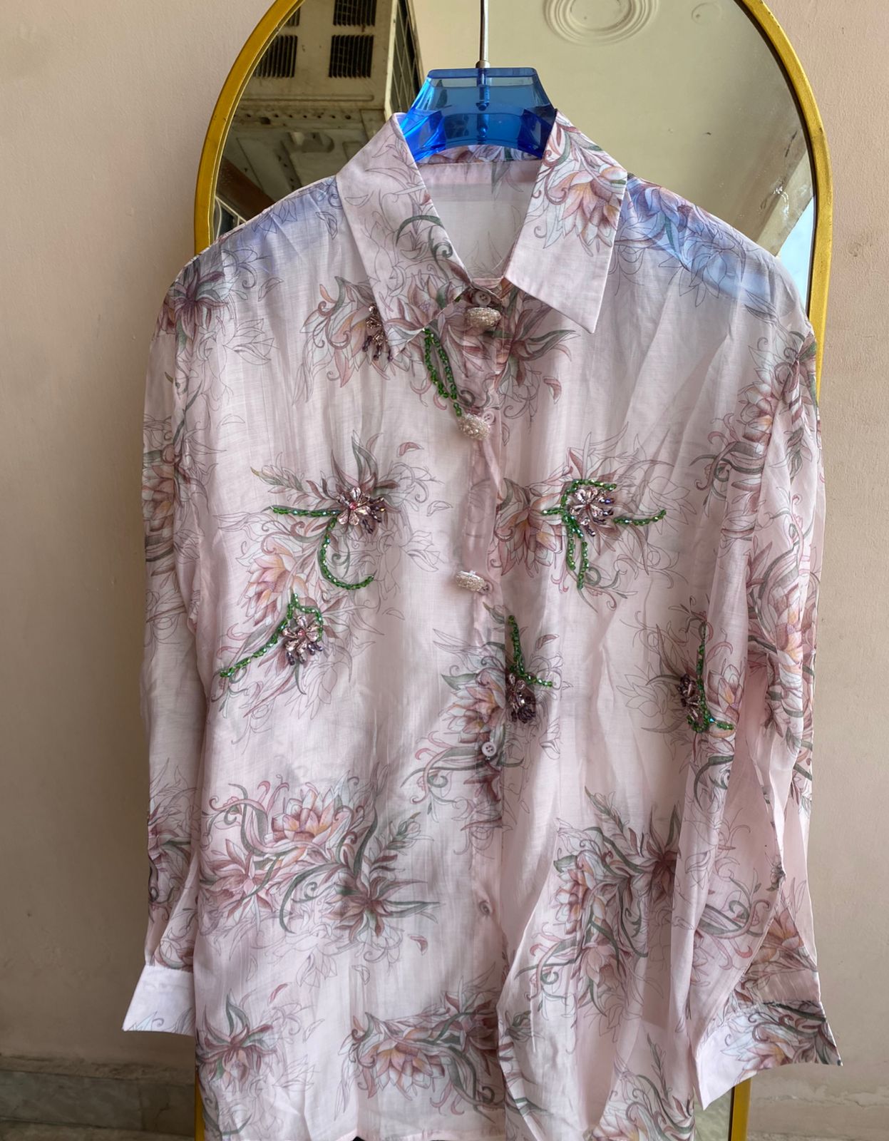 FLORAL EMBROIDERED SHIRT 1004