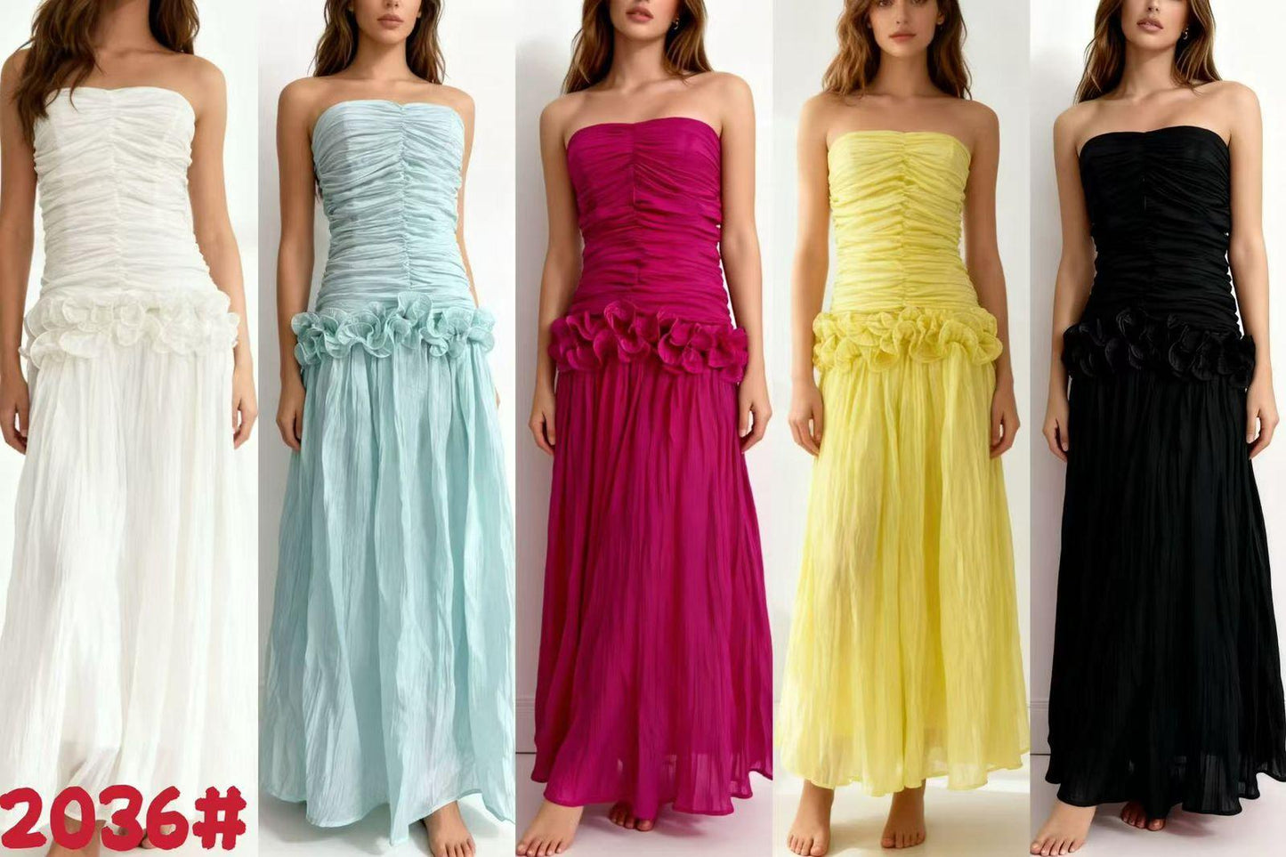 RUCHED RUFFLE DRESS 1004