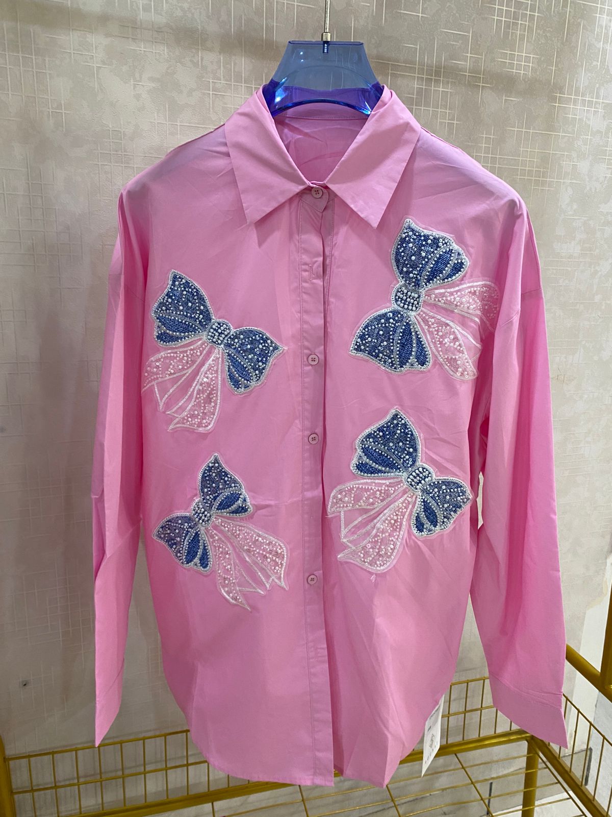 BOW DETAIL OVERSIZED SHIRT 1404