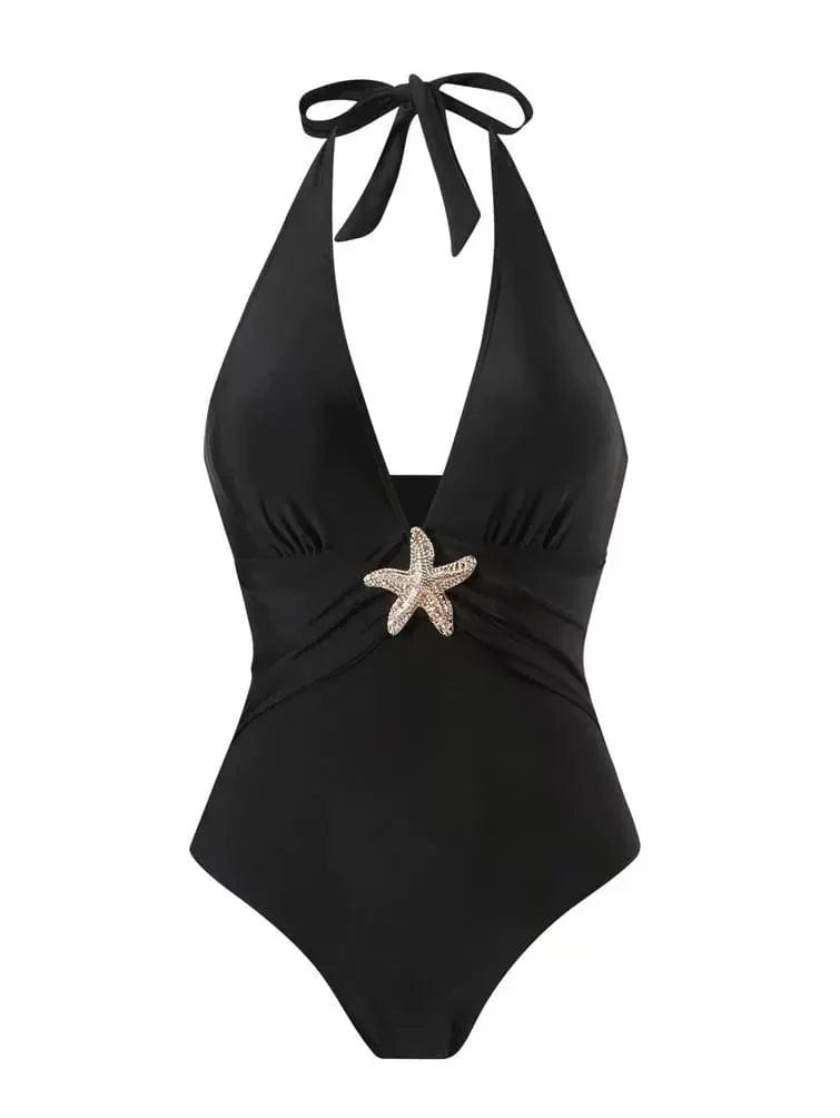 STAR PRINT SWIMSUIT WITH WRAP 1604