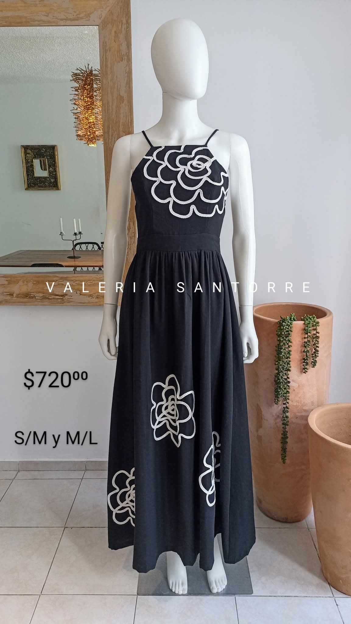 FLORAL EMBROIDERED MAXI DRESS 2004