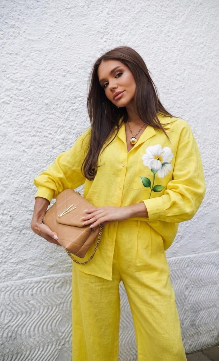 HANDPAINTED LINEN CO-ORD SET 2404
