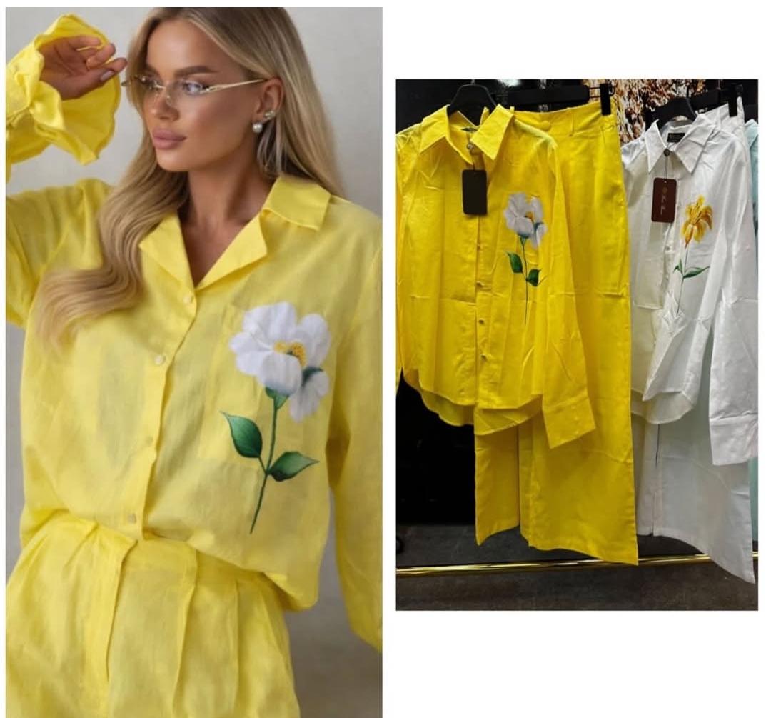 HANDPAINTED LINEN CO-ORD SET 2404