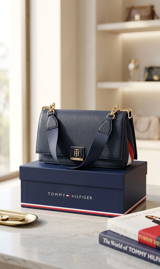 Tommy Hilfiger TH Monogram Down Lock High Quality Leather Bag