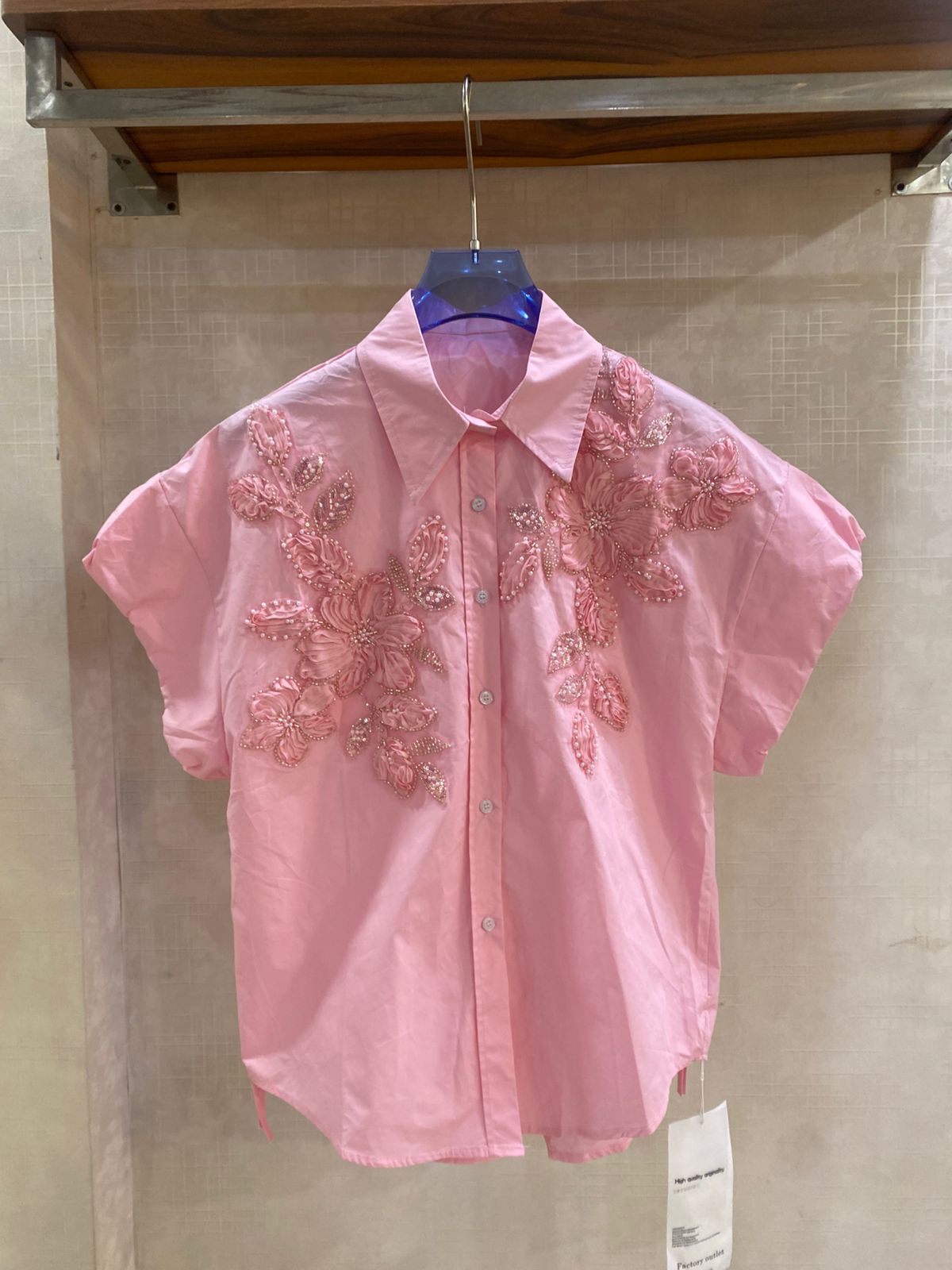 Embellished luxe flower shirt