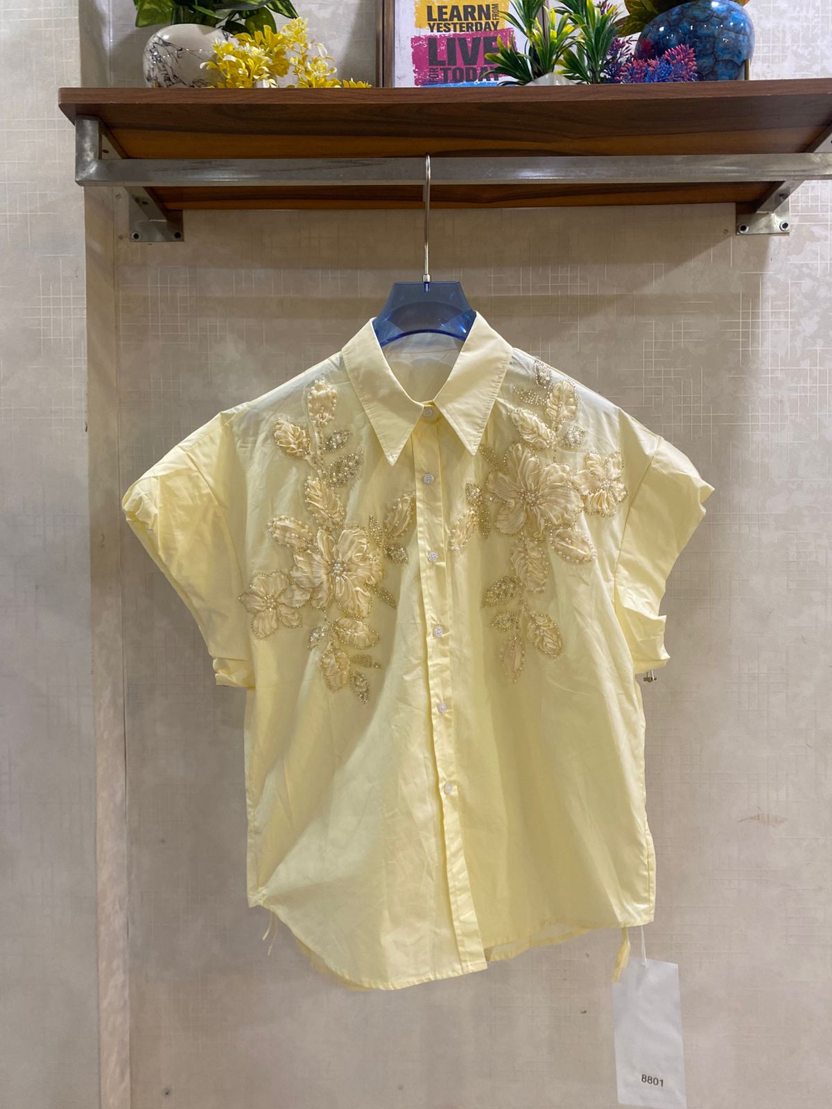 Embellished luxe flower shirt
