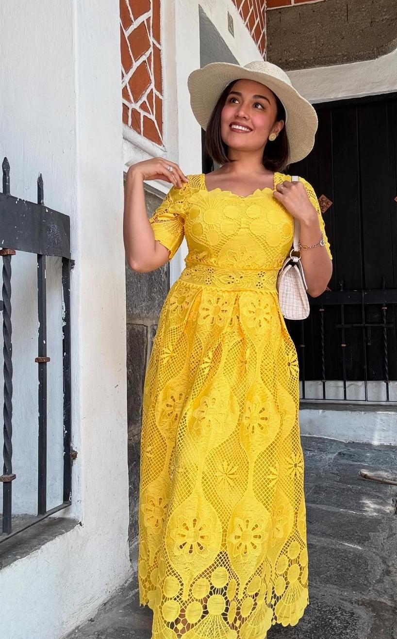 Cutwork crochet dress