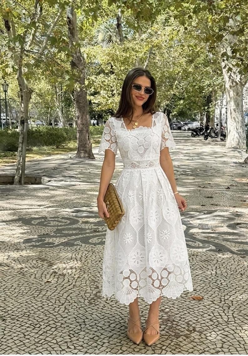 Cutwork crochet dress