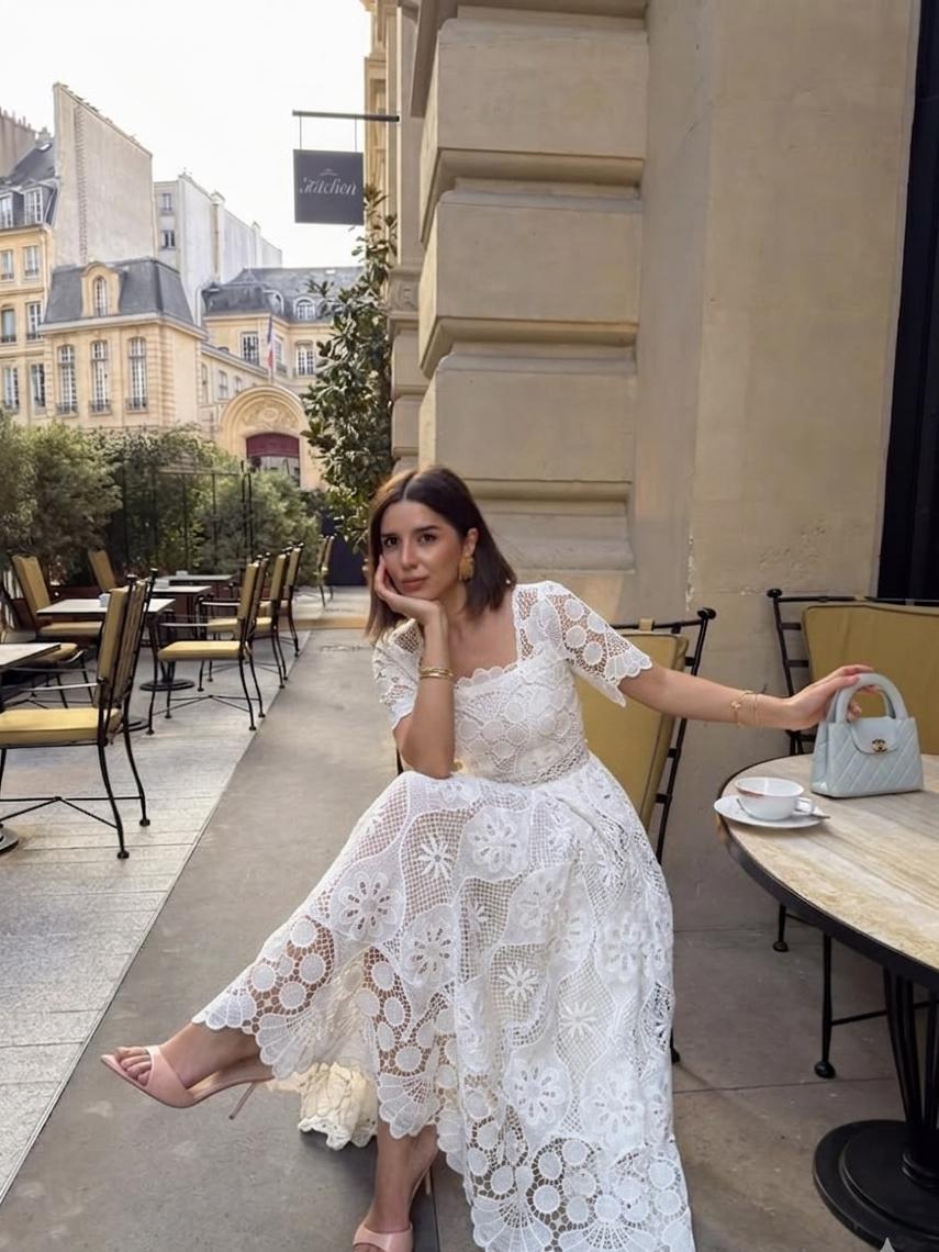 Cutwork crochet dress