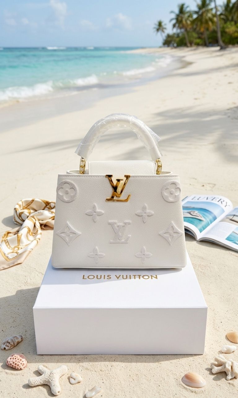LouisVuitton Capucines in Embossed Monogram Flowers