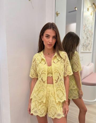 LACE DETAILED SHORTS SET 1106