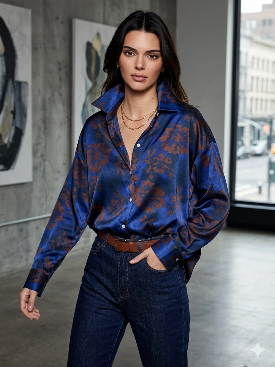 SILK SATIN SHIRT 1106