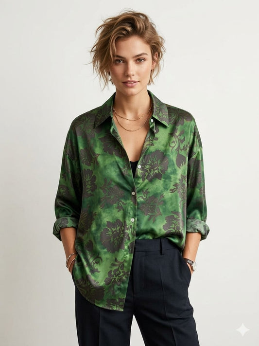 SILK SATIN SHIRT 1106