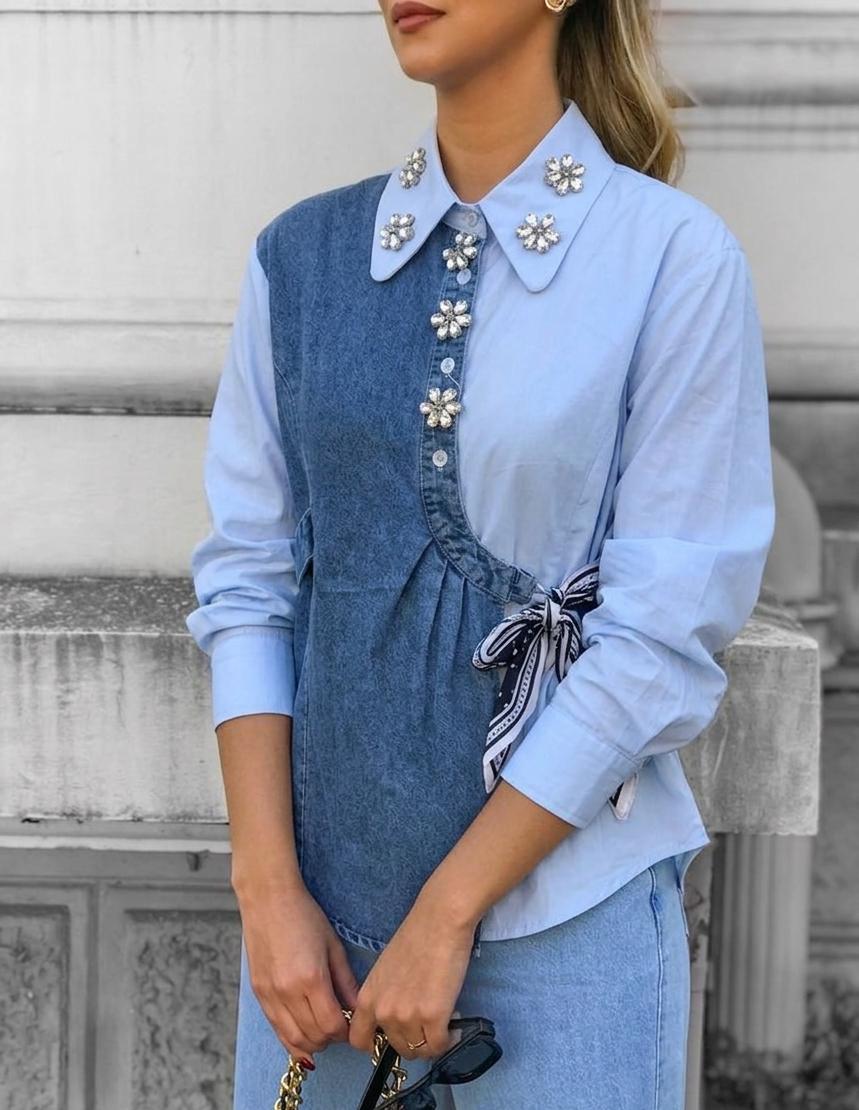 DENIM KNOT SHIRT 1606