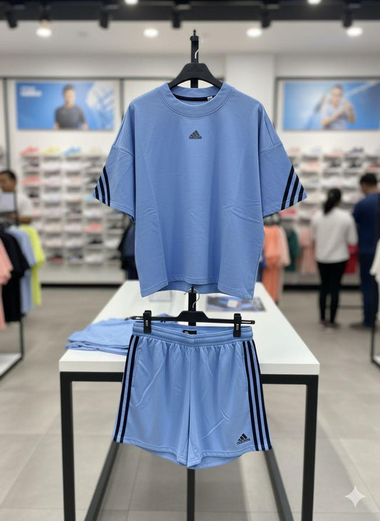 light blue Performance essentials 3-stripes t-shirt