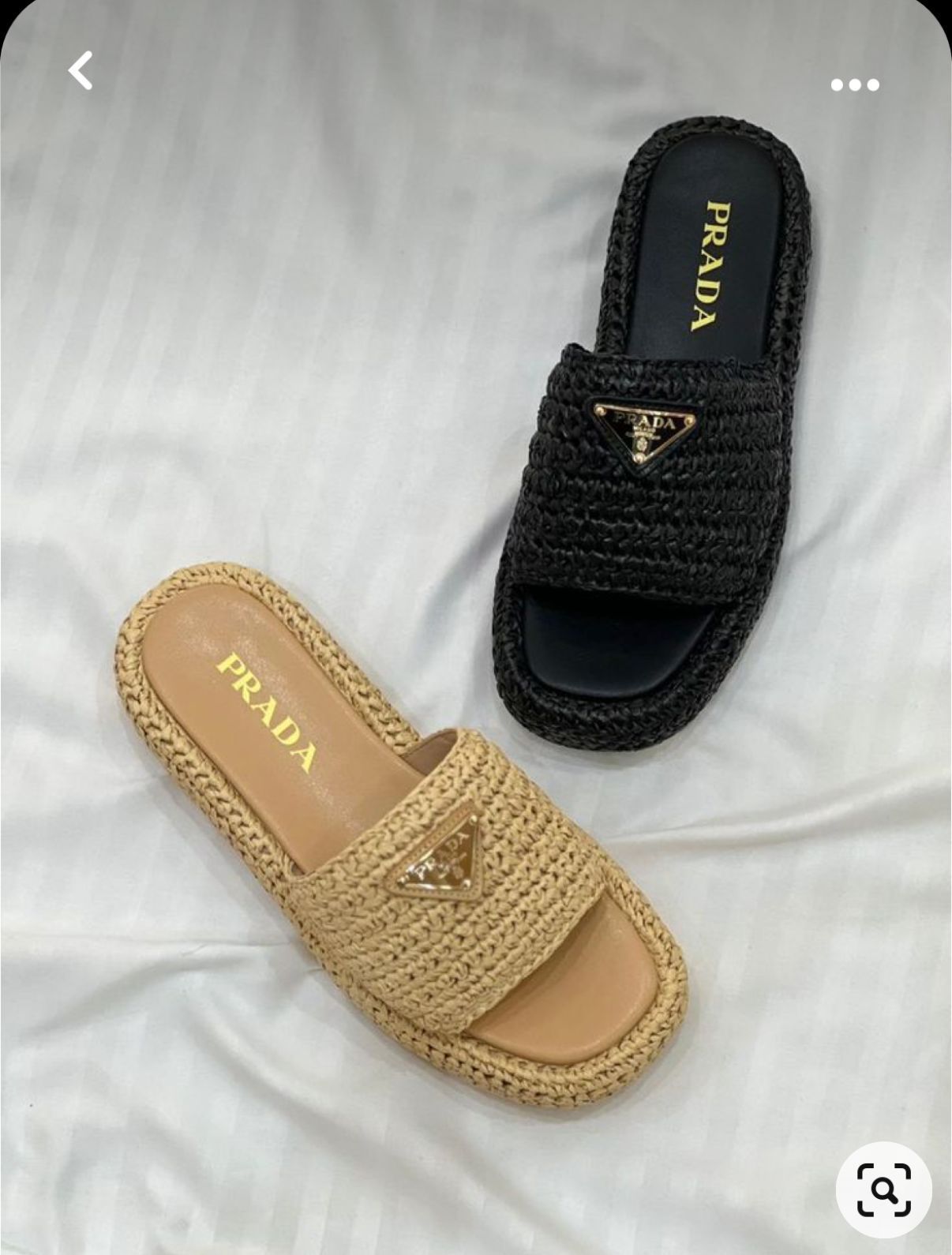 Prada Raffia Slides
