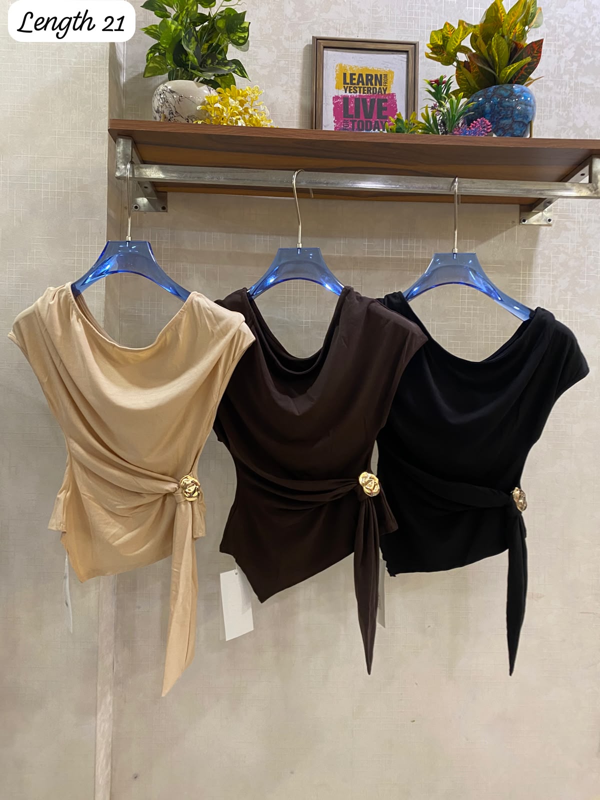 IDE DRAPED TOP WITH GOLDEN DETAILS 2506
