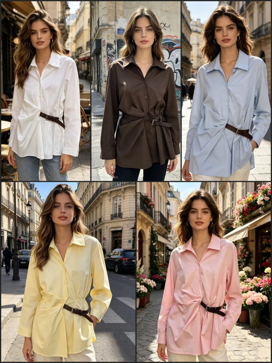 long-sleeved shirt dress