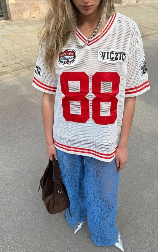 OVERSIZE GRAPHIC MESH TEE 2506