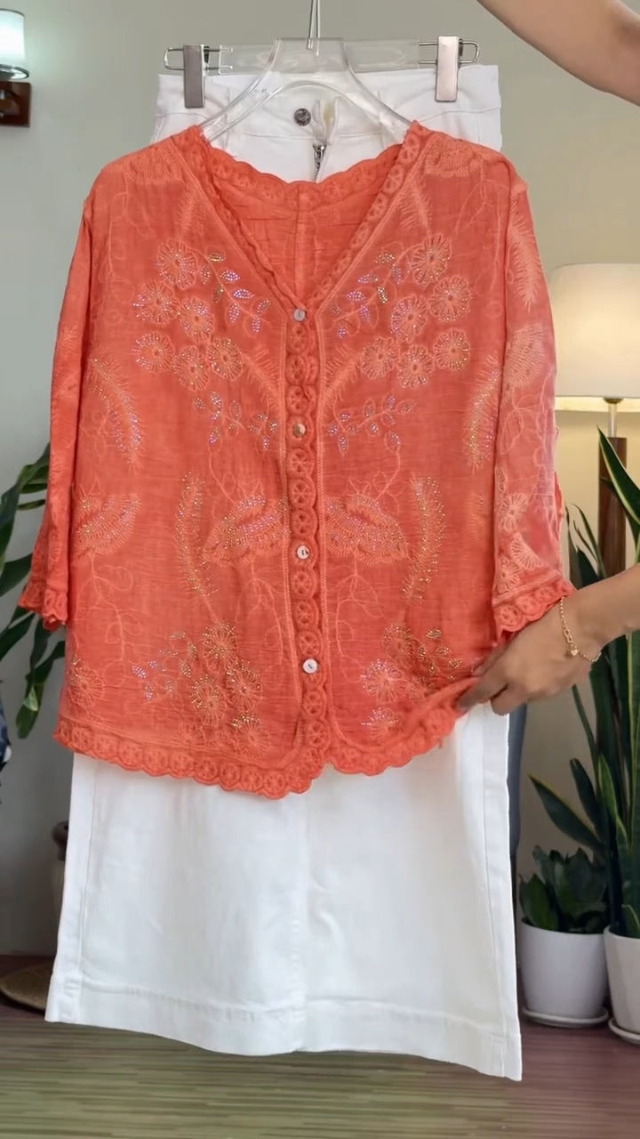 GRACY LUXURY EMBROIDERY SHIRT 2506