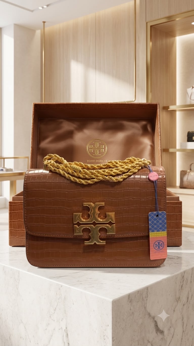 Tory Burch Croc 🐊 Effect Eleanor Genuine Calf Leather Bag