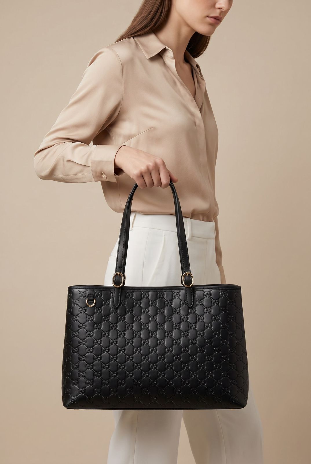 Gucci GG Emblem Large Tote Bag