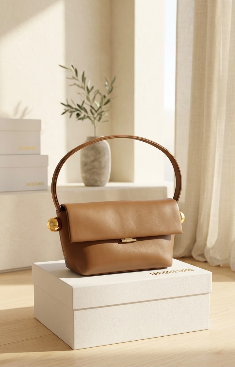 Jacquemus Rond Carré Smooth Calf Leather Bag