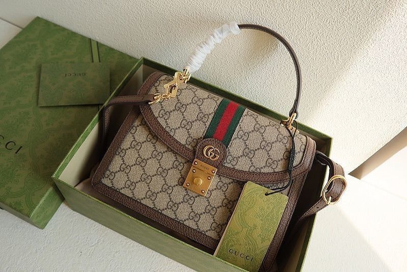 Introducing The Latest Gucci GG Ophidia Premium Quality Web Top Handle Bag