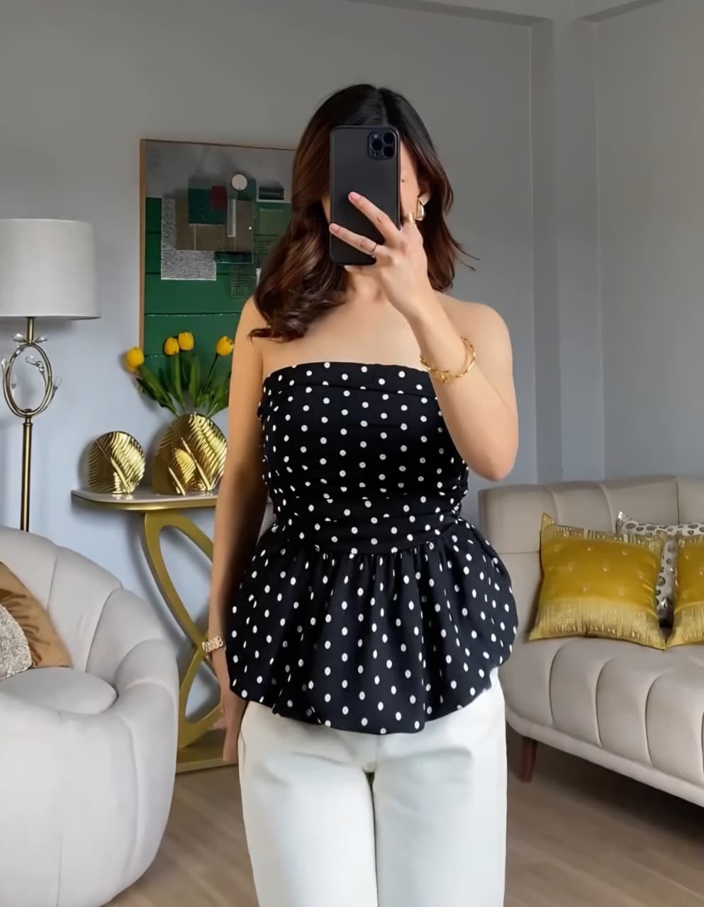 GRACE LUXURY POLKA TOP 1007 🩷