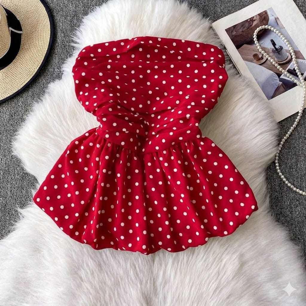 GRACE LUXURY POLKA TOP 1007 🩷