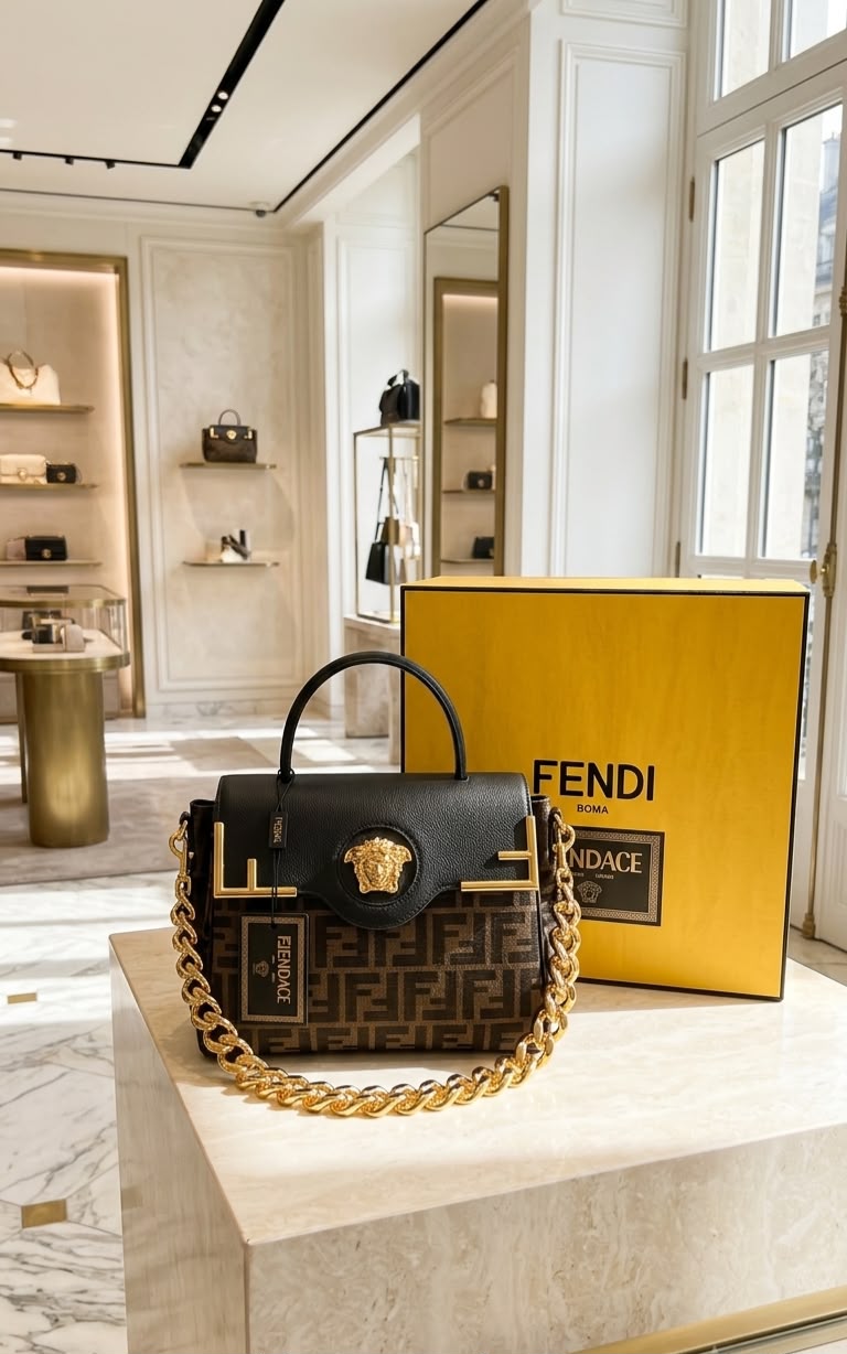 Fendi x Versace La Medusa Top Handle Bag