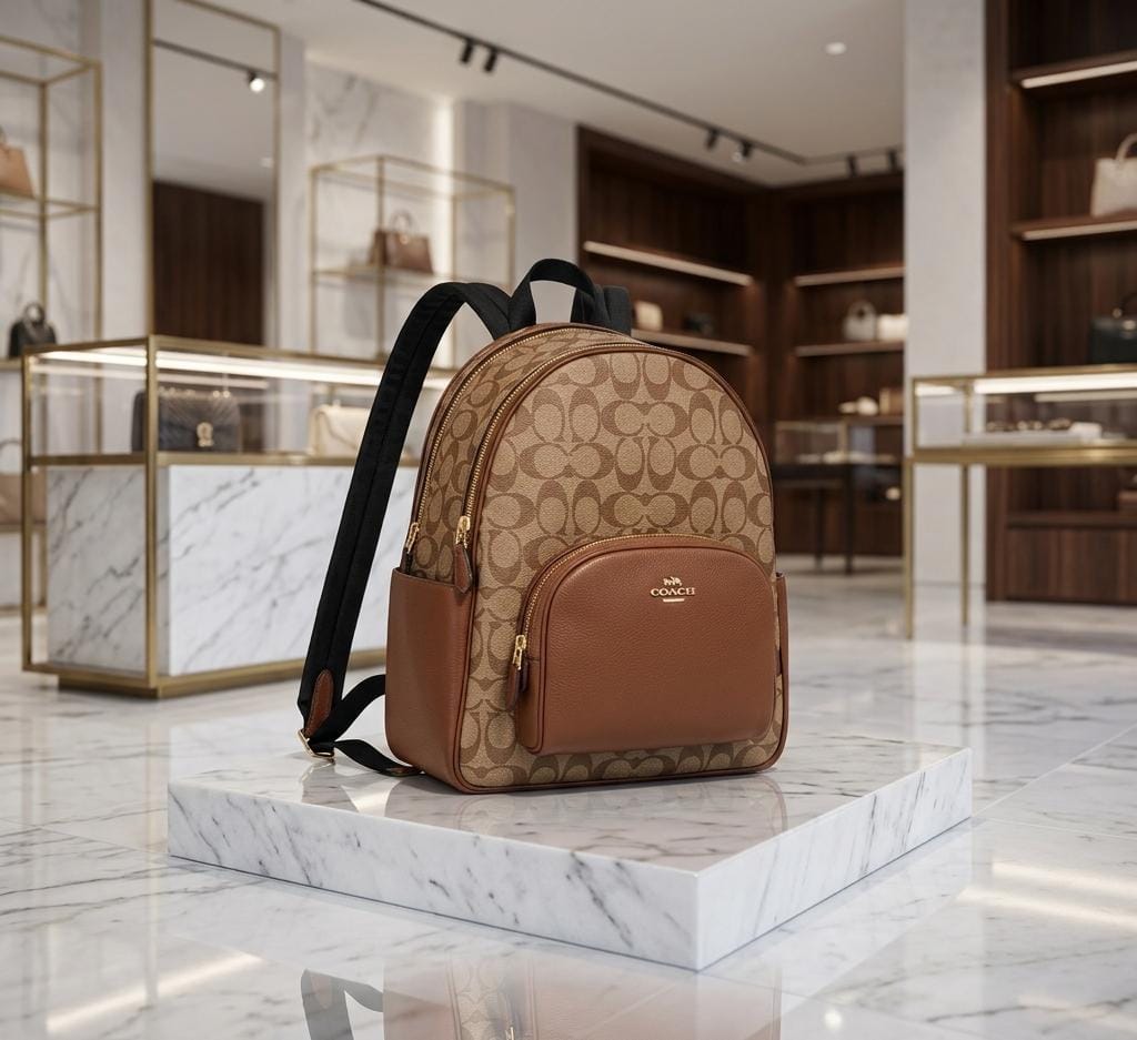 Introducing The Latest Coach Women’s Court Backpack 🎒 In Signature Canvas