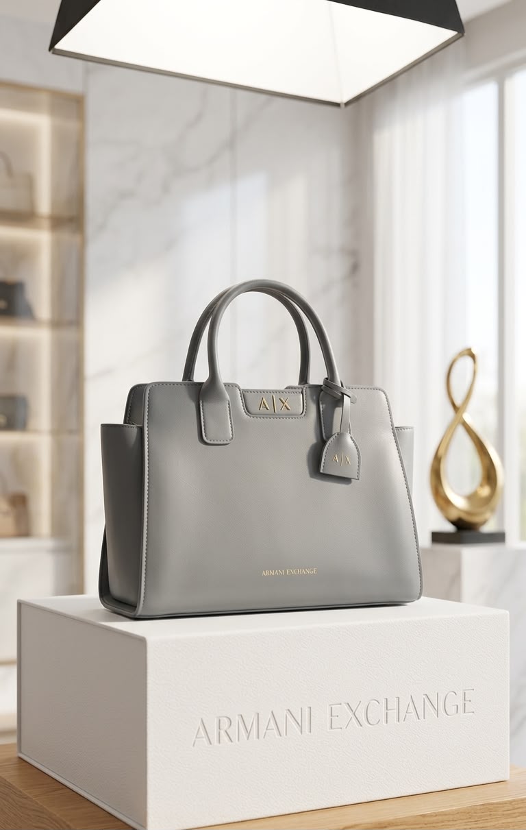 Armani Exchange Amelie Leather Tote Bag