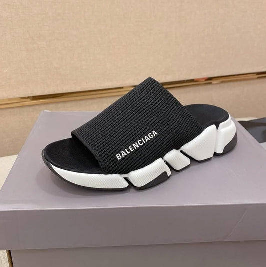 BLNCGA Speed 2.0 Recycled Knit Slide Mule White/Black