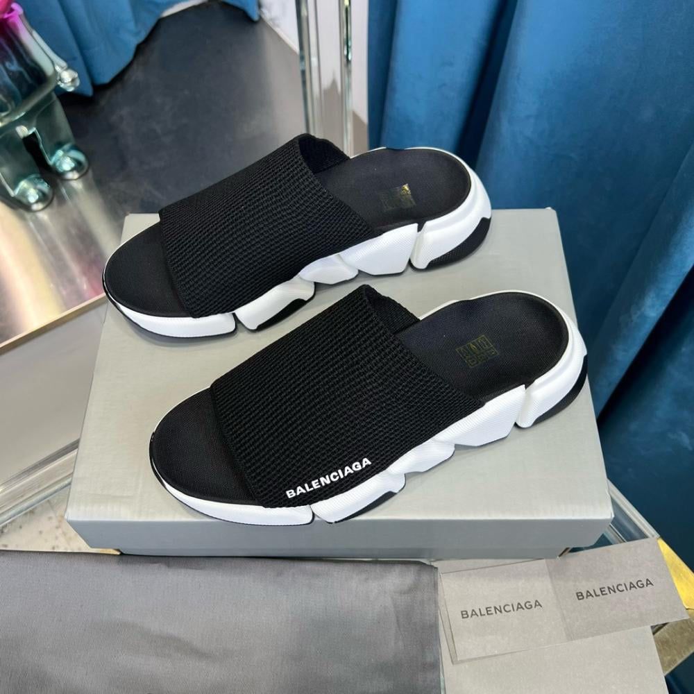 BLNCGA Speed 2.0 Recycled Knit Slide Mule White/Black