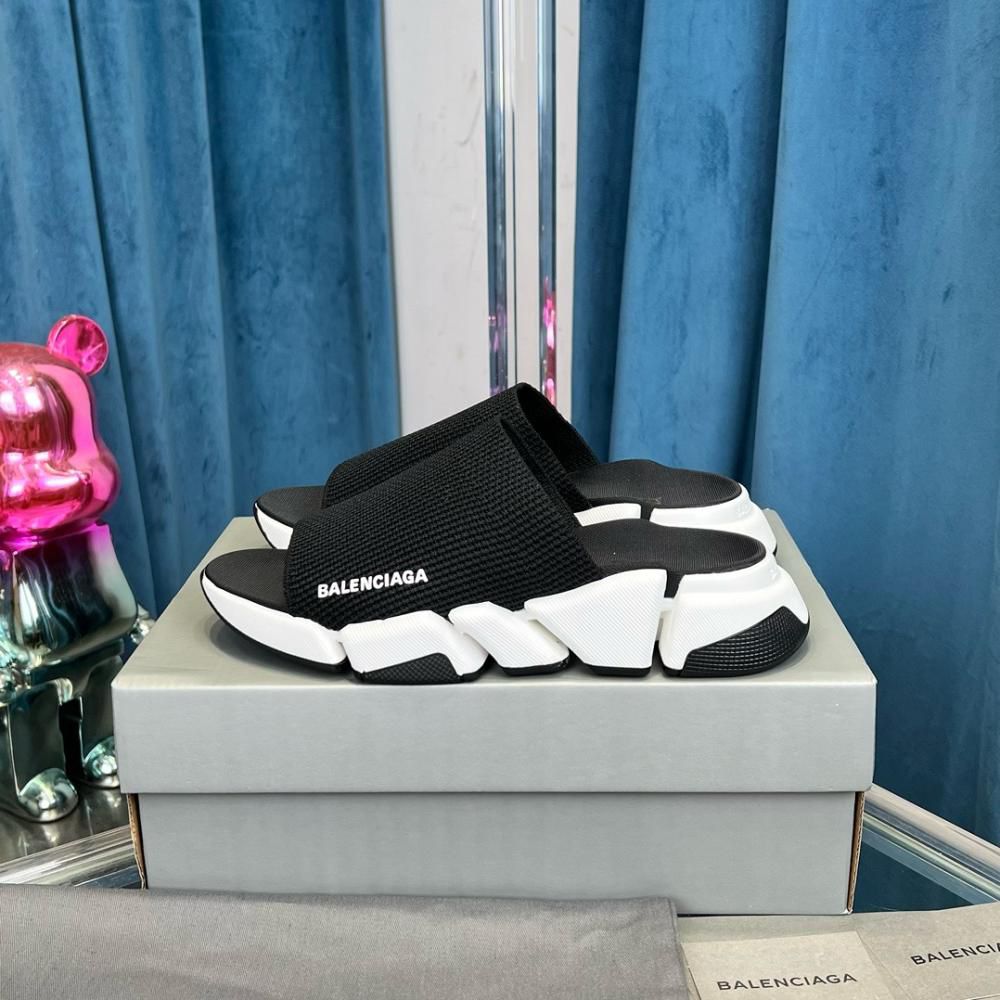 BLNCGA Speed 2.0 Recycled Knit Slide Mule White/Black
