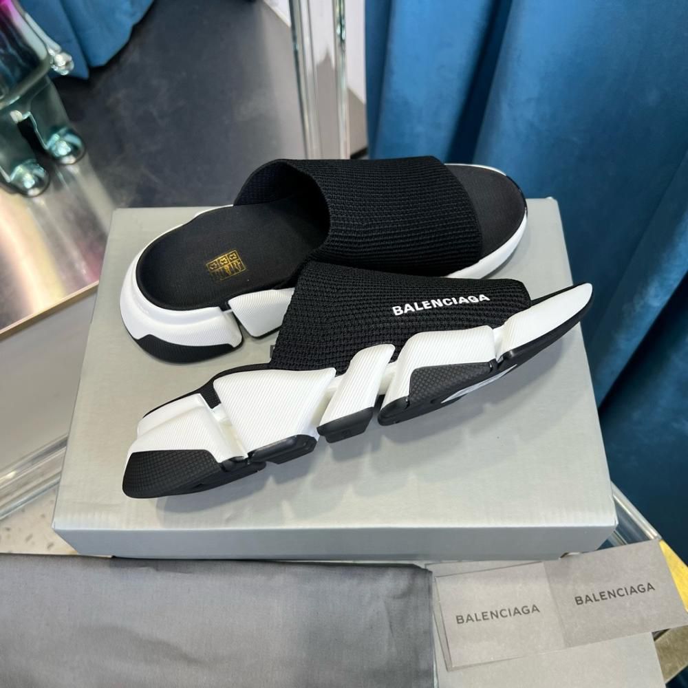 BLNCGA Speed 2.0 Recycled Knit Slide Mule White/Black