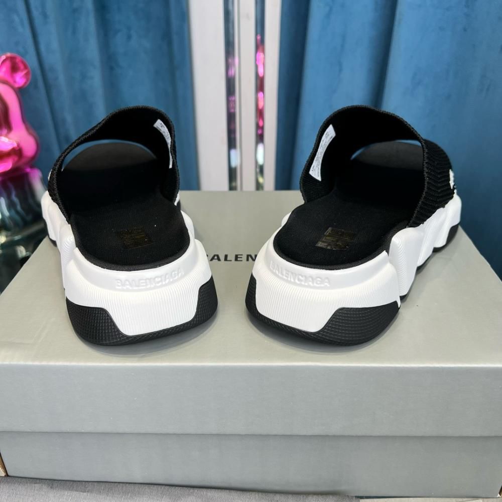 BLNCGA Speed 2.0 Recycled Knit Slide Mule White/Black