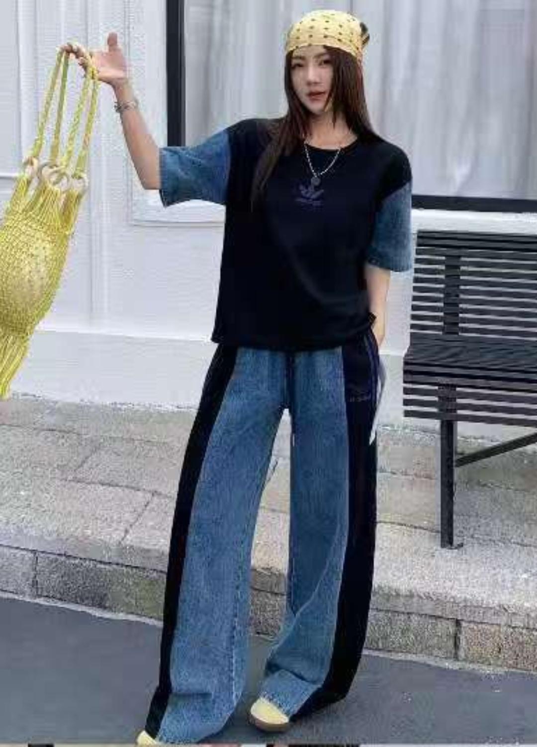 LOGO EMBROIDERED DENIM CO-ORD SET 1307