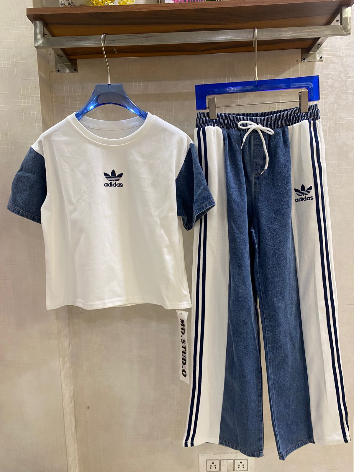 LOGO EMBROIDERED DENIM CO-ORD SET 1307