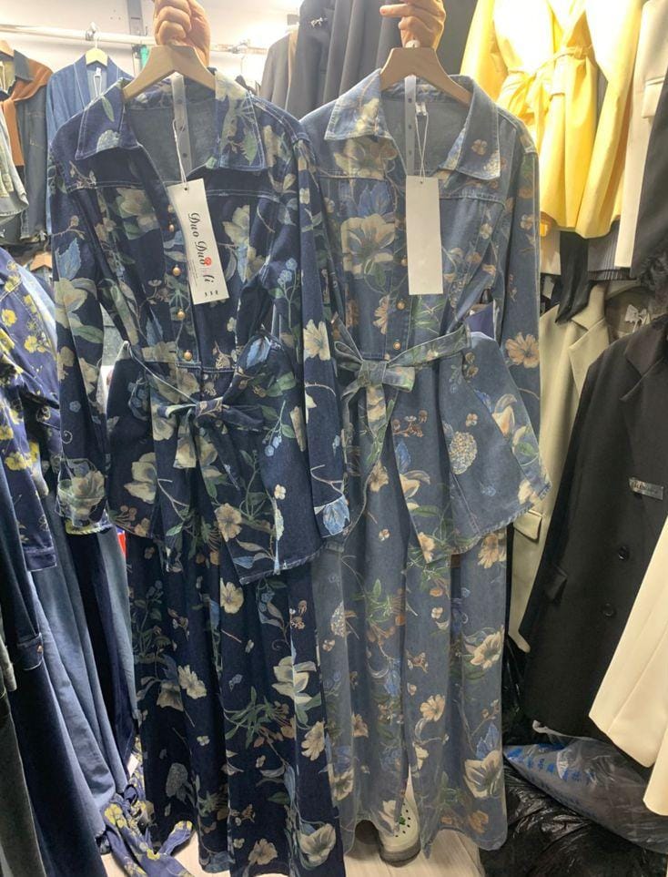 FLORAL DENIM COORD SET