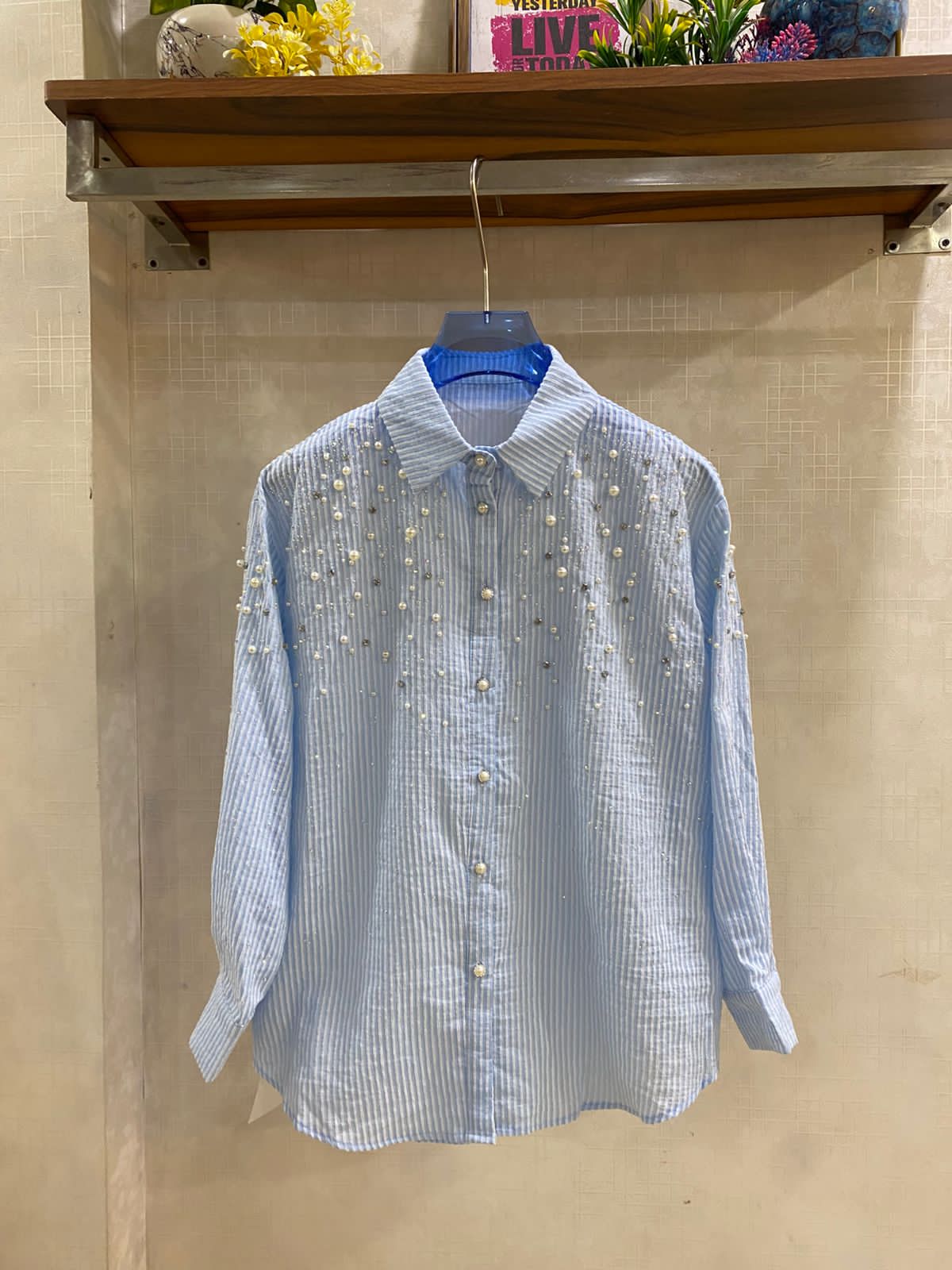 striped button-down shirt
