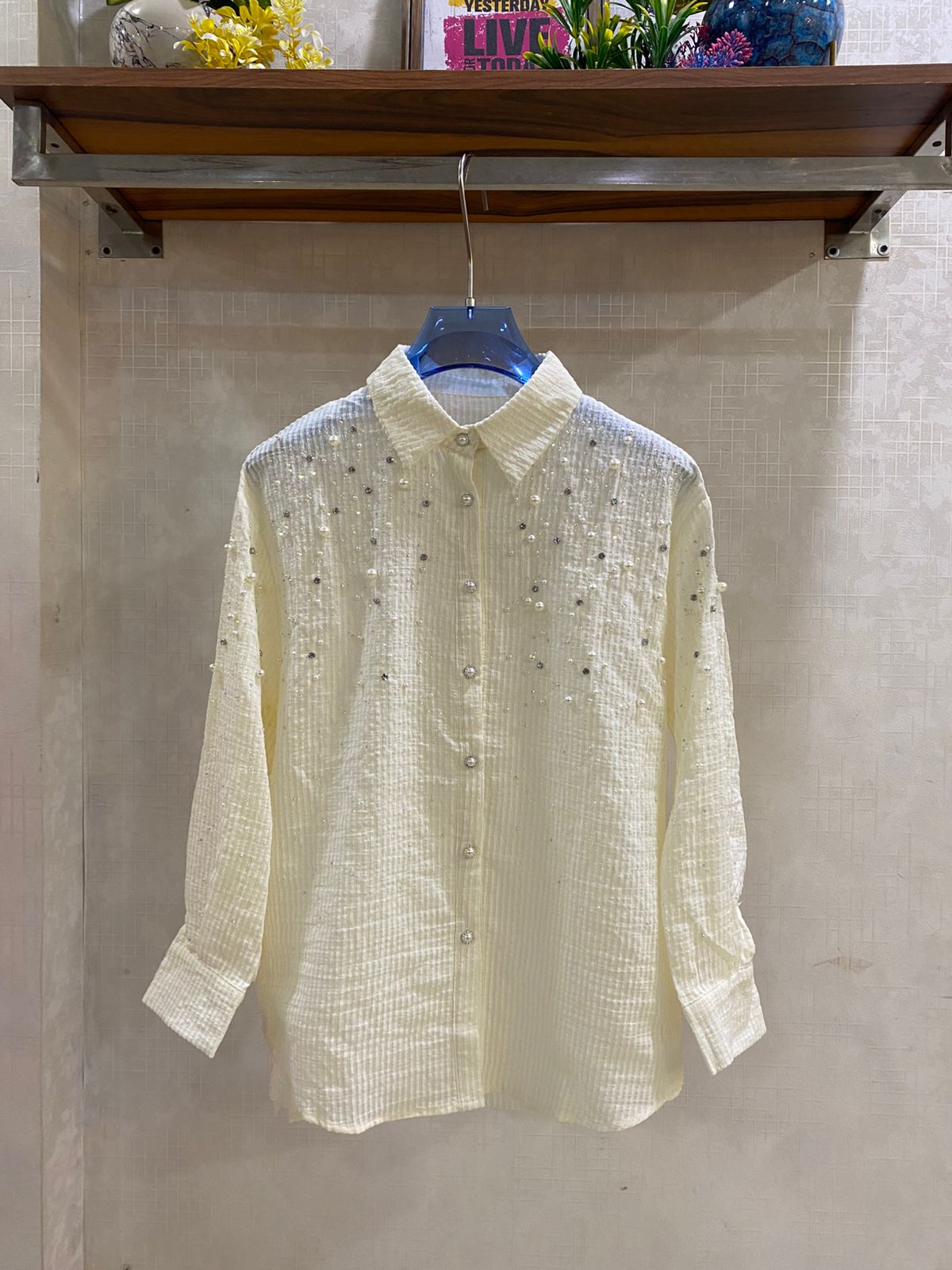 striped button-down shirt