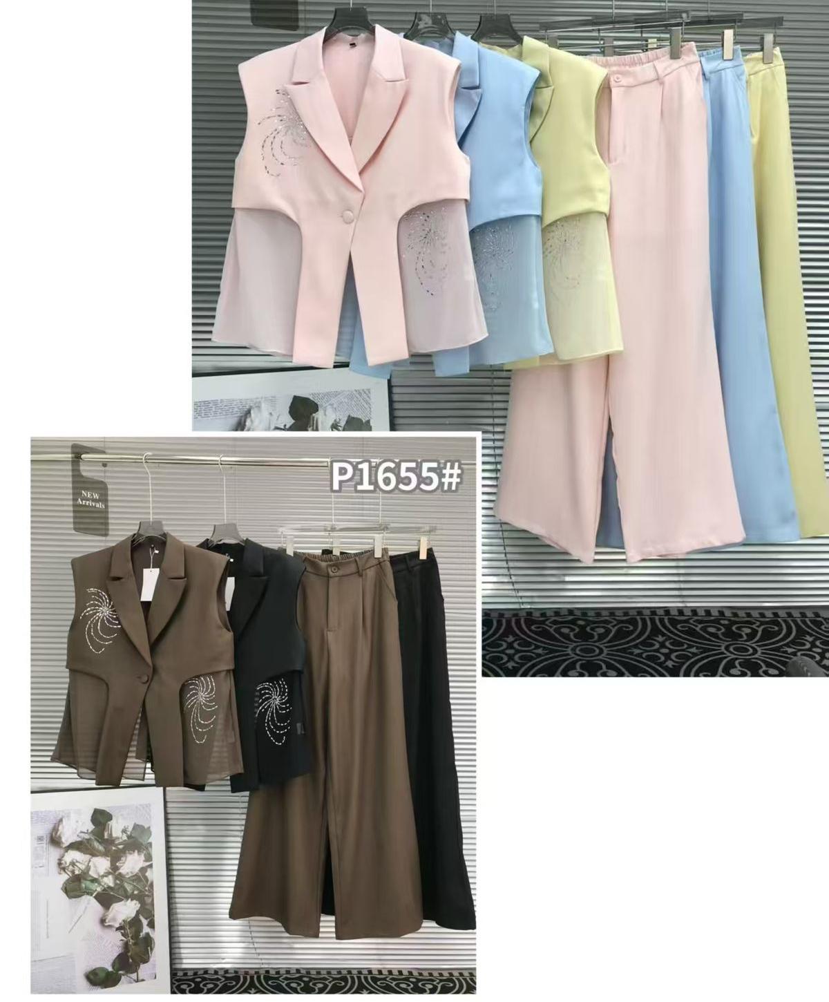 Embellished sleeveless blazer set