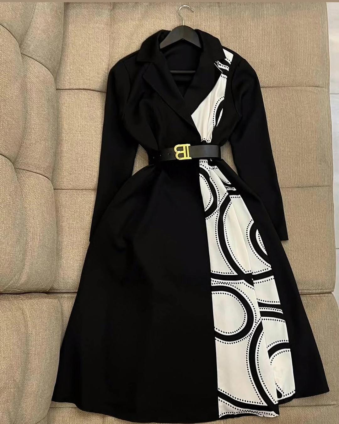 BLAZER STYLE LONG DRESS WTH BELT 2307