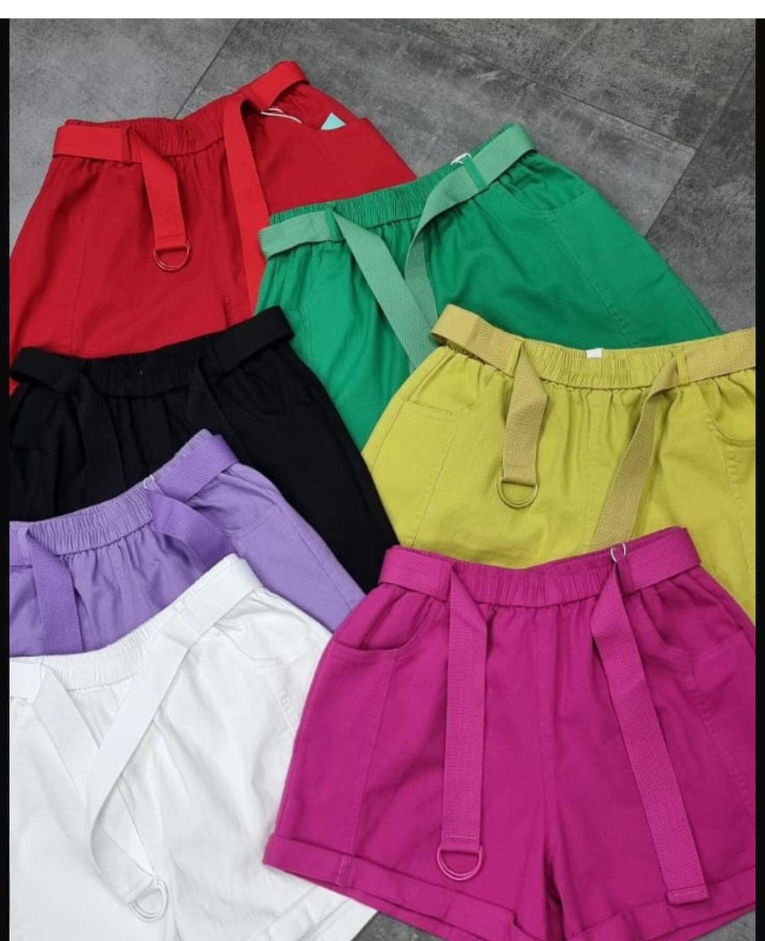 BELTED CANDY COLOR SHORTS 0603