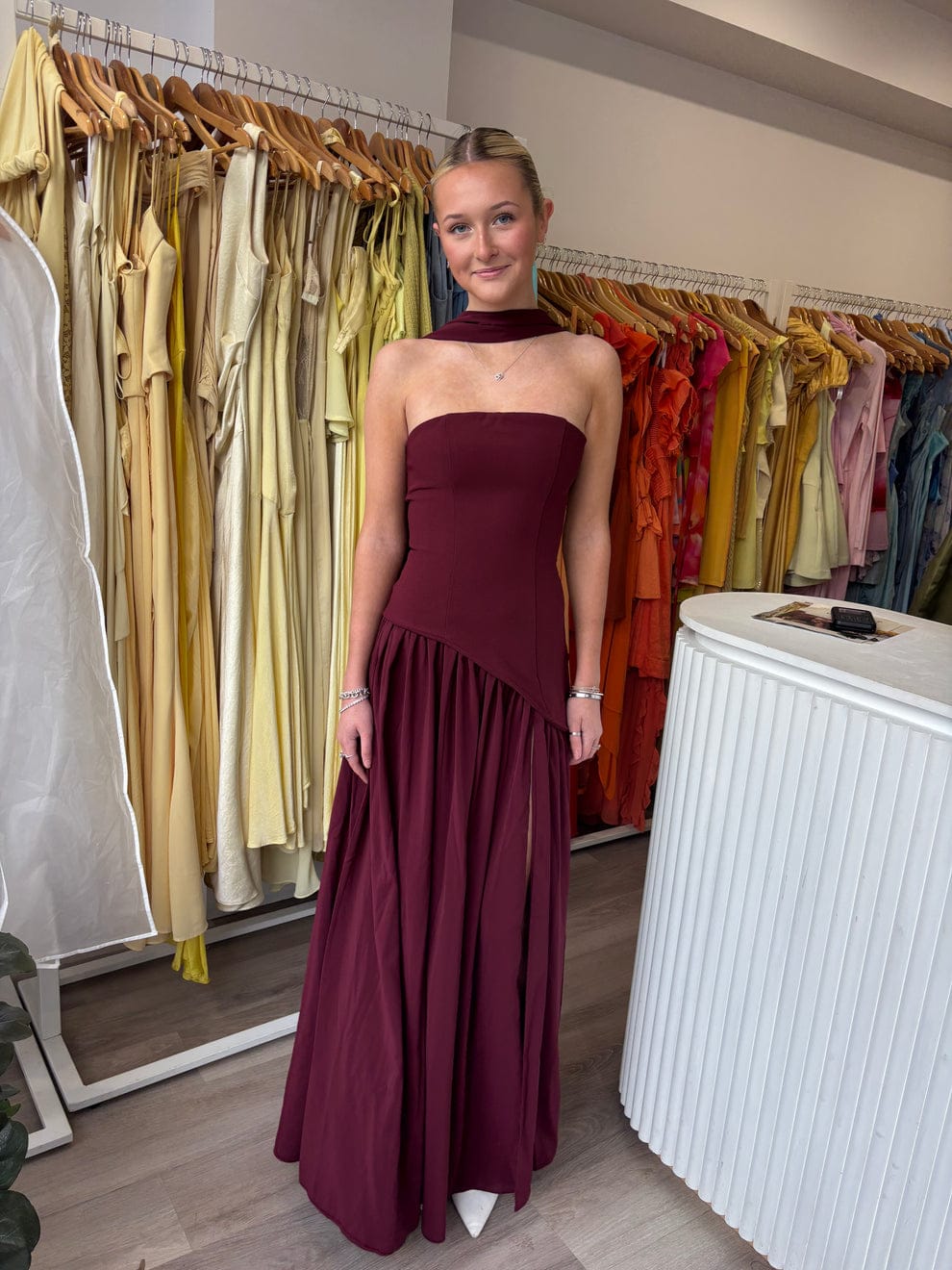 MAXI DRESS WITH SCARF 1704